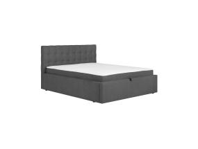 Mannermainen sänky LEENA 160x200cm, patjalla, harmaa, 176x221xK110cm