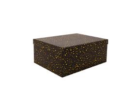 Pahvilaatikko DIANA-1 kannella 37,5x29xH16cm, musta kultaisilla pilkuilla varustettuna