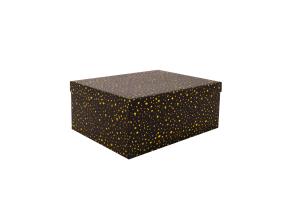 Pahvilaatikko DIANA-2 kannella 35x27xH15,7cm, musta, kultaiset täplät