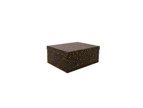 Pahvilaatikko DIANA-10 kannellinen 19x13xH8cm, musta kultaisilla pilkuilla varustettuna