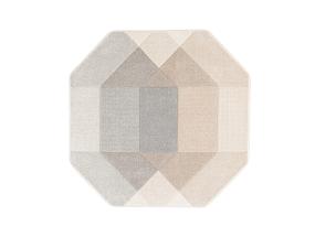 Matto DIXIE CARVED-3, 160x160cm, harmaa/beige