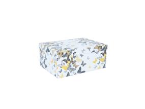 Pahvilaatikko DIANA-5 kannellinen 29x22xH12,5cm, perhosia valkoisella pohjalla