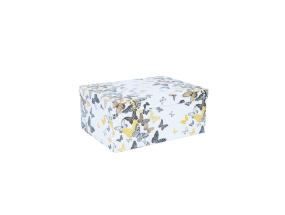 Pahvilaatikko DIANA-7 kannella 25x18xH10,5cm, perhosia valkoisella pohjalla