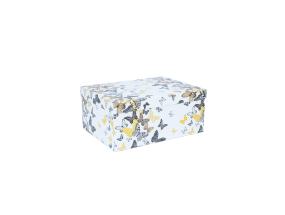 Pahvilaatikko DIANA-8 kannellinen 23x16,5xH10cm, perhosia valkoisella pohjalla