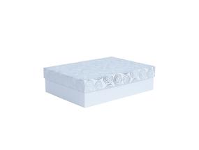 Laatikko ELSA 37x27x11cm, kannellinen kulta/hopea, valkoinen