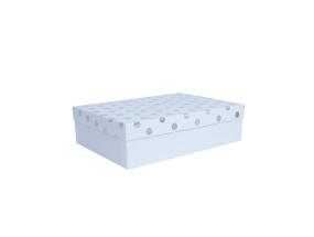 Laatikko ELSA 33x23,5x9cm, kannellinen kulta/hopea, valkoinen