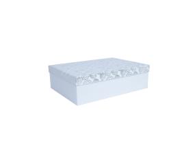 Laatikko ELSA 22x16x6,5cm, kannellinen kulta/hopea, valkoinen