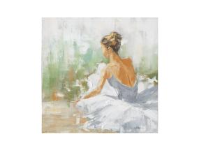 Öljyvärimaalaus 80x80cm, tanssija valkoisella