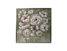 Taustakuva WALLY 60x60cm, valkoiset kukat