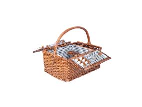 Piknik-kori GINO 4:lle 46x33xH22/40cm, kahvallinen