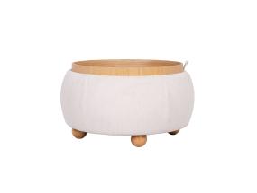 Astia/pöytä HIRO D67xH38cm, valkoinen, säilytystilalla varustettuna