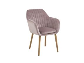 Tuoli EMILIA 57x59xH83cm, istuin ja selkänoja: kangas, väri: vanaroosi, jalat: tammi, viimeistely: öljytty