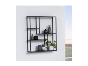 Seinähylly SEAFORD 75x20xH91cm, musta, melamiini, metalli