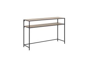 Sivupöytä SEAFORD, 120x35xH79cm, pöytälevy: huonekalulevy laminoidulla pinnoitteella, väri: tammi, runko: metalli, väri: musta