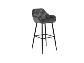 Baarijakkara BROOKE 55x52xH103,5cm, tummanharmaa sametti/musta viimeistelyyn