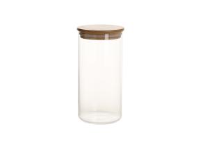 Lasipurkki JARA D8,3xH17cm 1000ml bambukannella varustettuna