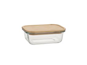 Kulho BOXY 14,5x10,5xH4,8cm 370ml, lasi, bambu