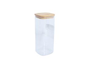 Purkki JAR 10x10xH23cm 1900ml bambukannella, lasia