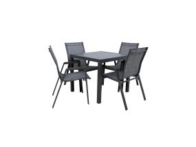 Puutarhakalusteet setti DELGADO pöytä ja 4 tuolia, harmaa