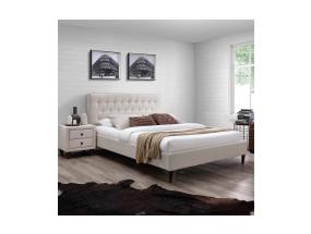 Sänky EMILIA 140x200cm, patja HARMONY TOP, beige, 146,5x219xH105cm, MDF, puu, polyesterikangas