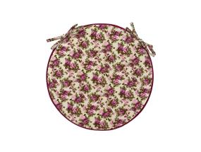 Tuolinpäällinen LONETA NEW D38cm, paksuus 2,5cm, violetti ruusu, 100% puuvillaa, kangas 477