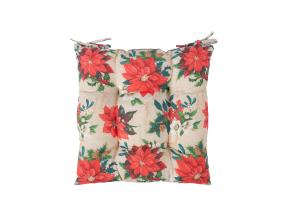 Tuolin tyyny WINTER FLOWERS, 40x40cm, joulutähdet, 50% puuvilla, 50% polyesteri, kangas 396