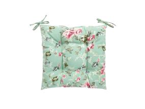 Tuolipäällyste SUMMER ruusut, 40x40cm, 80% puuvillaa, 20% polyesteriä