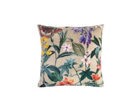 Tyyny AMAZONIA 45x45cm, kukkia beigellä pohjalla, 100% puuvillaa, kangas 248