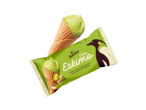 ONU ESKIMO Pistaasipähkinäjäätelö vohvelikartiossa 165ml/80g x 28