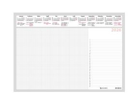 Pöytäkalenteri Pöytäsivut 60x42cm, 12 sivua liimattu reunasta 00306