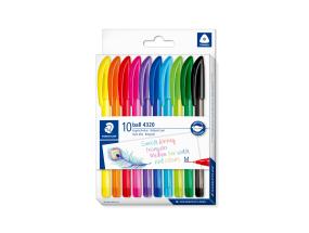 Kuulakärkikynä korkilla STAEDTLER Ball 4320 M/1.0mm 10 värin setti