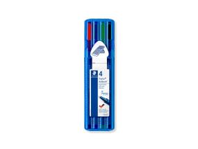 Kuulakärkikynä korkilla STAEDTLER triplus® pallo 437 M/1.0mm 4 värin setti