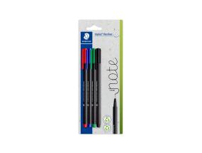 Kuulakärkikynä korkilla STAEDTLER triplus® fineliner 334 0.3mm 4-värinen setti