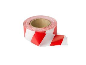 Rajausteippi / sormustinnauha 75mm x 100m punainen/valkoinen