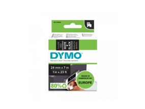 Liimakynä/merkintäteippi Dymo 53721 24mm valkoinen/musta analoginen teippi