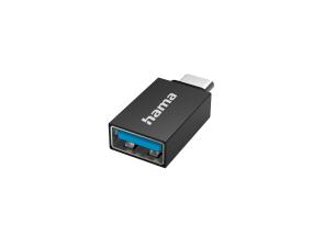 Hama USB-sovitin, USB-C-pistoke, USB-A-liitäntä, musta - Sovitin