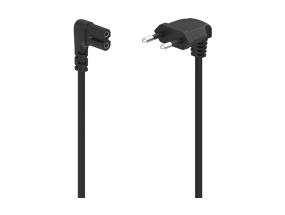 Hama Virtajohto, 2-nastainen 90°, 1,5 m, musta - Virtajohto