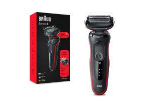 Braun Series 5, Wet & Dry, musta/punainen - Parranajokone