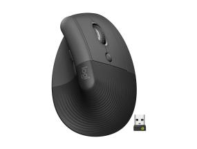 Logitech Lift Vertical Ergonomic Mouse, äänetön, musta - Langaton optinen hiiri - Langaton optinen hiiri