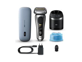 Braun Series 9 Pro+ Wet & Dry, 6-osainen SmartCare-keskus ja PowerCase-matkalaukku, hopea - Pardel