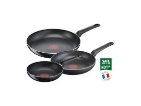 Tefal Simple Cook, 20/24/28 cm, 3-osainen, musta - Paistinpannusarja