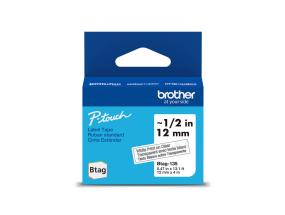 Brother Btag 135, 4m, valkoinen/läpinäkyvä - Tarrakiinnitysteippi