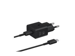 Samsung, USB-C, 25 W, musta - Virtalähde ja USB-C-kaapeli