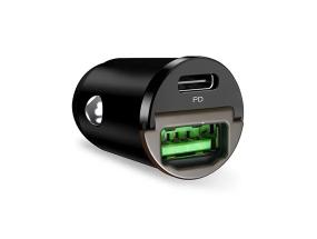 Puro Mini, USB-A, USB-C, 30 W, musta - Autolaturi