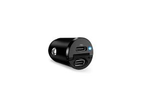 Puro Mini Autolaturi, 2x USB-C, 30W, musta - Autolaturi