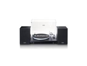 Lenco LS-500, musta - Vinyylilevysoitin, jossa on kaiuttimet