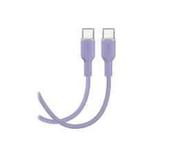 Puro Soft, USB-C / USB-C, 1,5 m, violetti - Kaapeli