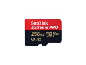SANDISK Extreme Pro UHS-I, microSD, 256 Gt - Mälukortti ja sovitin