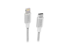 Kaapeli SBS Punottu USB-C/Lightning 1m Hopea