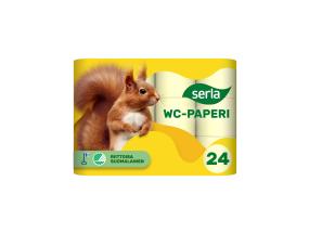 WC-paperia 3-kerroksinen SERLA Orava 24 rullaa keltainen